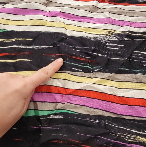 LANVIN Paris Vintage 100% Silk Multicolored Scarf Retro Striped Pattern - Picture 4 of 11